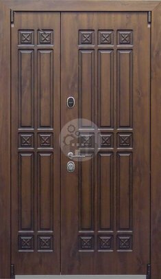 наружная двустворчатая дверь, отделка мдф с двух сторон-ДВ-1075