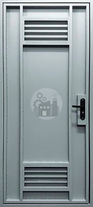 дверь стальная с вентиляционными решетками, окрас нитроэмаль - внутренняя часть двери ДВ-189