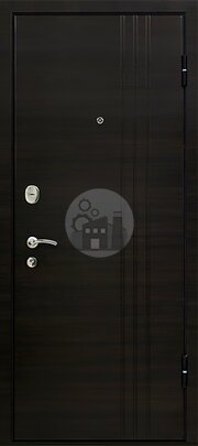 Металлическая дверь с зеркалом, отделка — шпонированная панель-ДВ-651