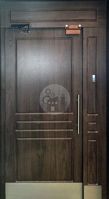 Дверь тамбурная с отбойником, отделка шпонированный МДФ-ДВ-1586